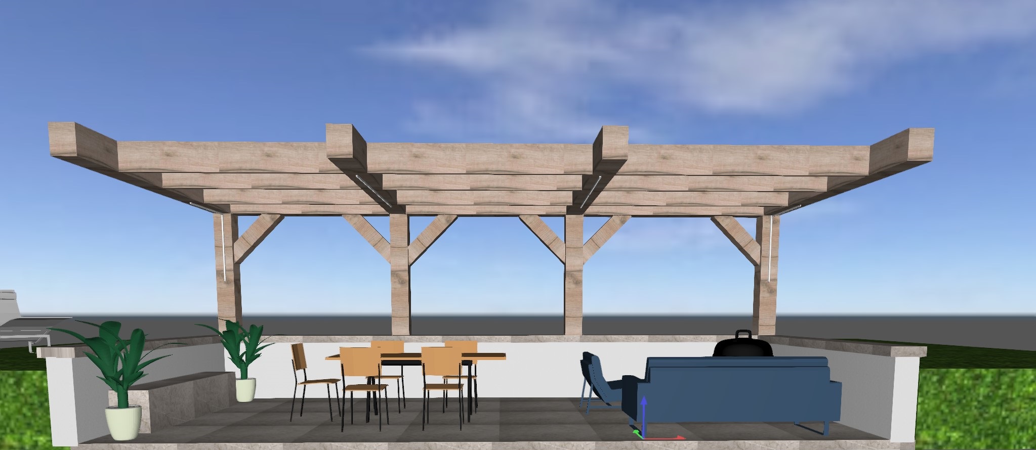 Éclairage LED terrasse — étude Dialux Pepier Électricité