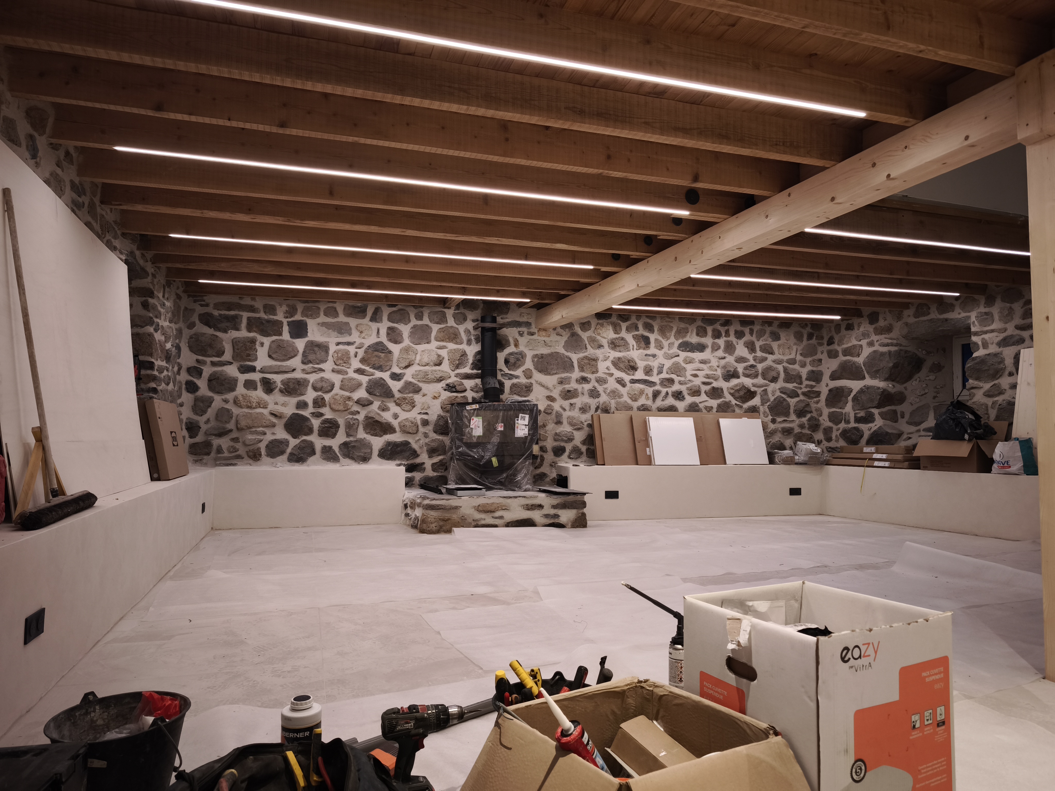 Ruban LED encastre 3 renovation ferme Yssingeaux 43